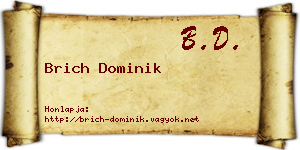 Brich Dominik névjegykártya